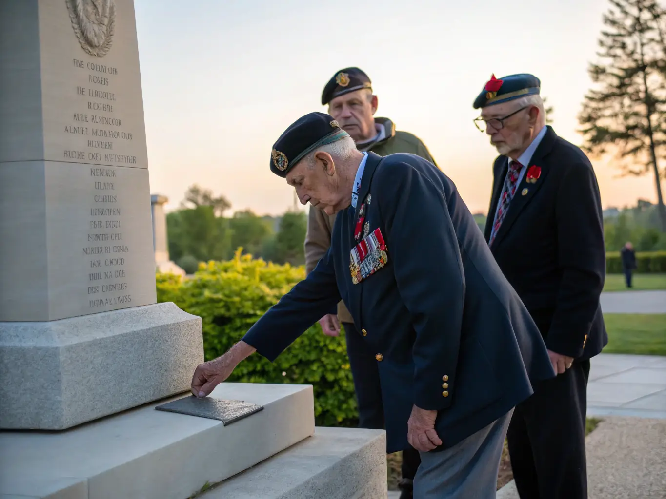 A group of veterans participating in a commemorative event, honoring their service and sacrifices.