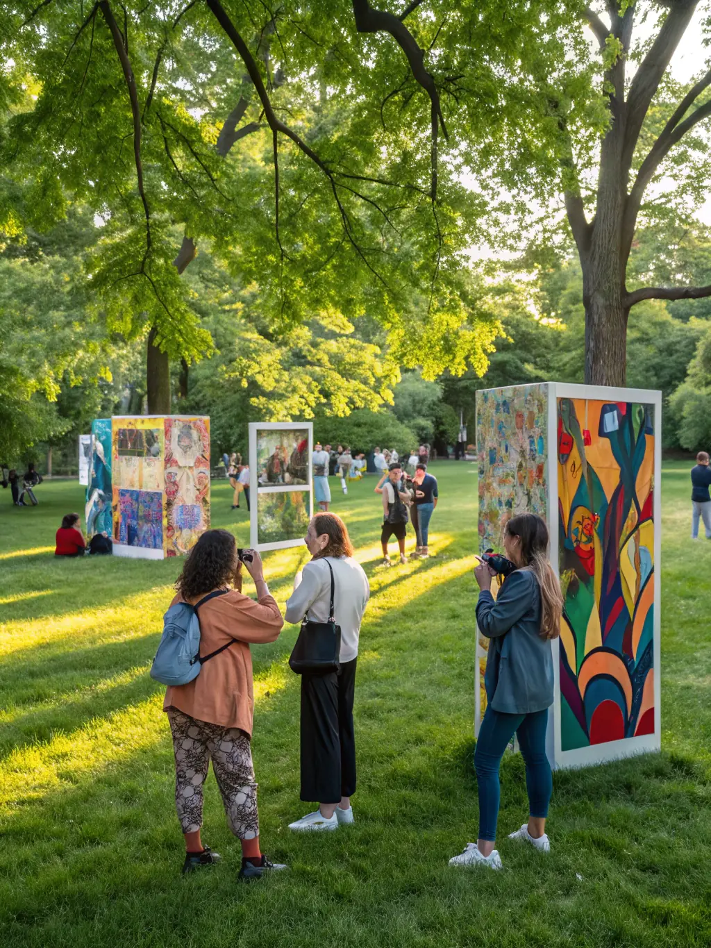 A photograph capturing a public art installation organized by LA CHAMBRE SAINT-NAZAIRE in a local community space, showcasing the organization's commitment to public art.
